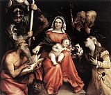 Lorenzo Lotto Canvas Paintings - Mystic Marriage of St Catherine